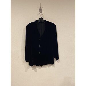 Peter Cohen Velvet Jacket Womens XL Black Single Breasted Button